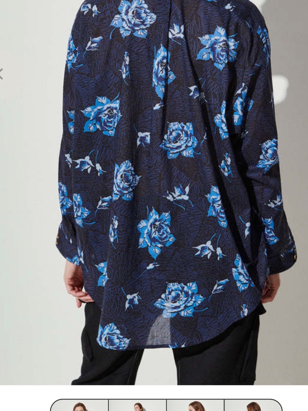 Rachel Comey Isa Button-Down Shirt in Navy Squiggle Rose - Picture 6 of 10